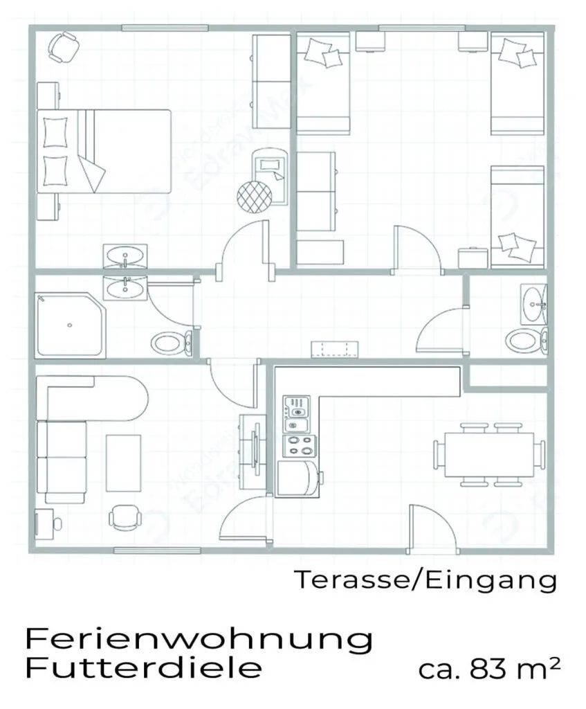 Grundriss Futterdiele 3 Betten neu